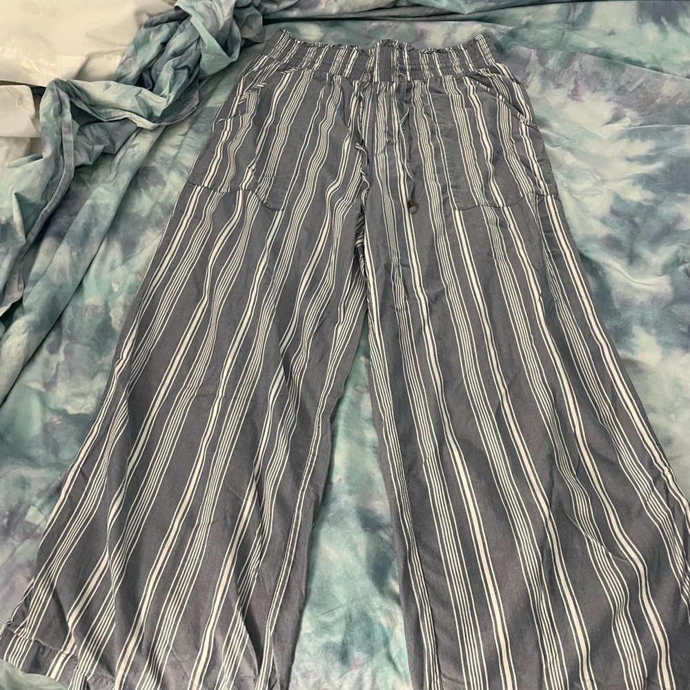 Striped Wide-Leg Pants